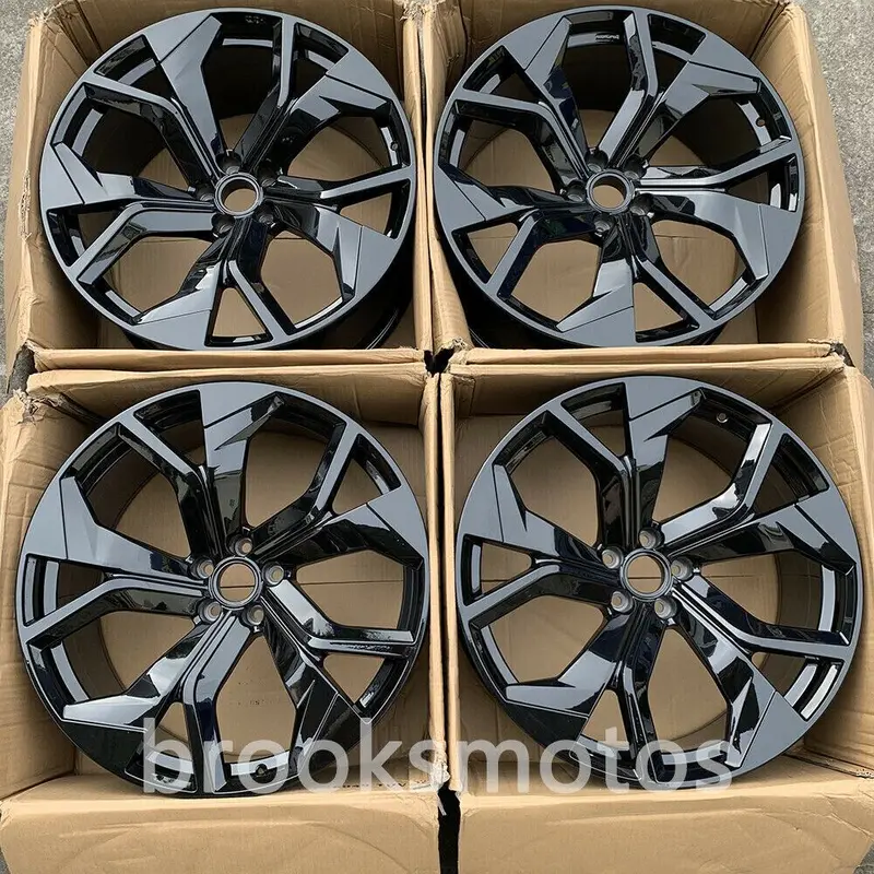 1点限り 19インチ New　グロス ブラック Style ホイールセット アウディ 2011-2018 A6 S6 2003-2009 A8 　-Brn-1074　鍛造　★ 1