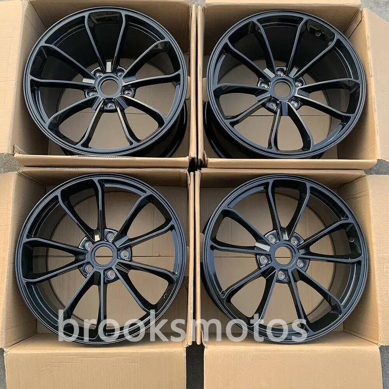 1点限り 19インチ New　グロス ブラック Style Ged ホイールセット ポルシェ 911 Gt3 19X8.5 19X11 　-Brn-1073　鍛造　★ 1