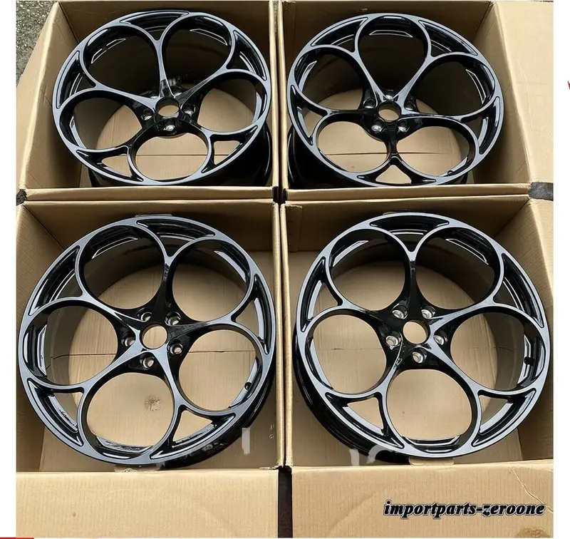 1点限り 20インチ　アルファロメオ ジュリア グロスブラック Full Forged ホイールセット 20X8.5 20X10 -Brn-1036-3★ 1