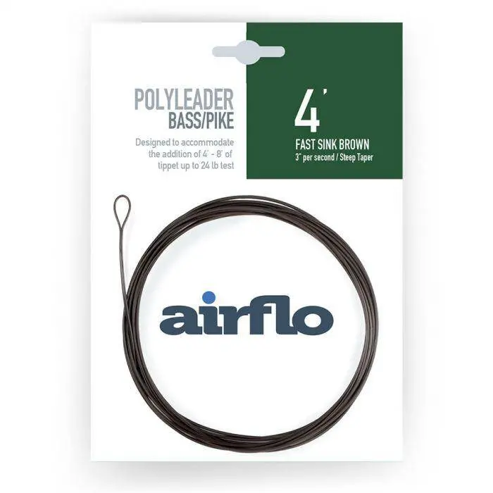 Airflo | Polyleader | Bass/Pike | 4' | Fast Sink Brown | 3" Per Second 1