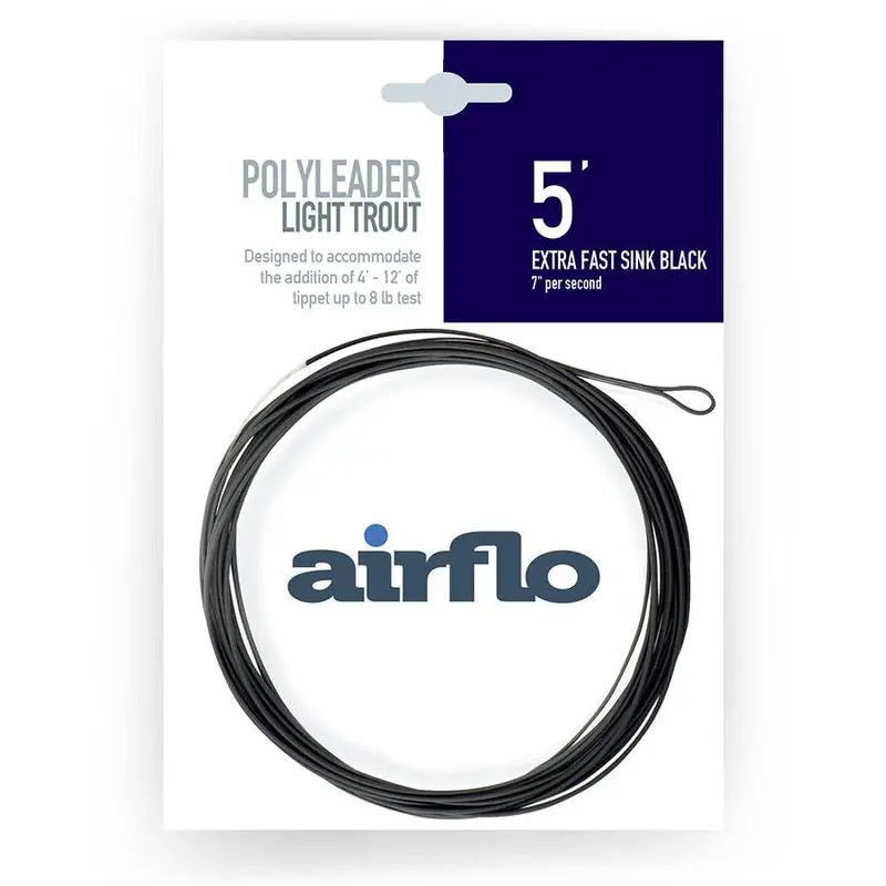 Airflo | Polyleader | Light Trout | 5' | Extra Fast Sink Black | 7" Per Second 1