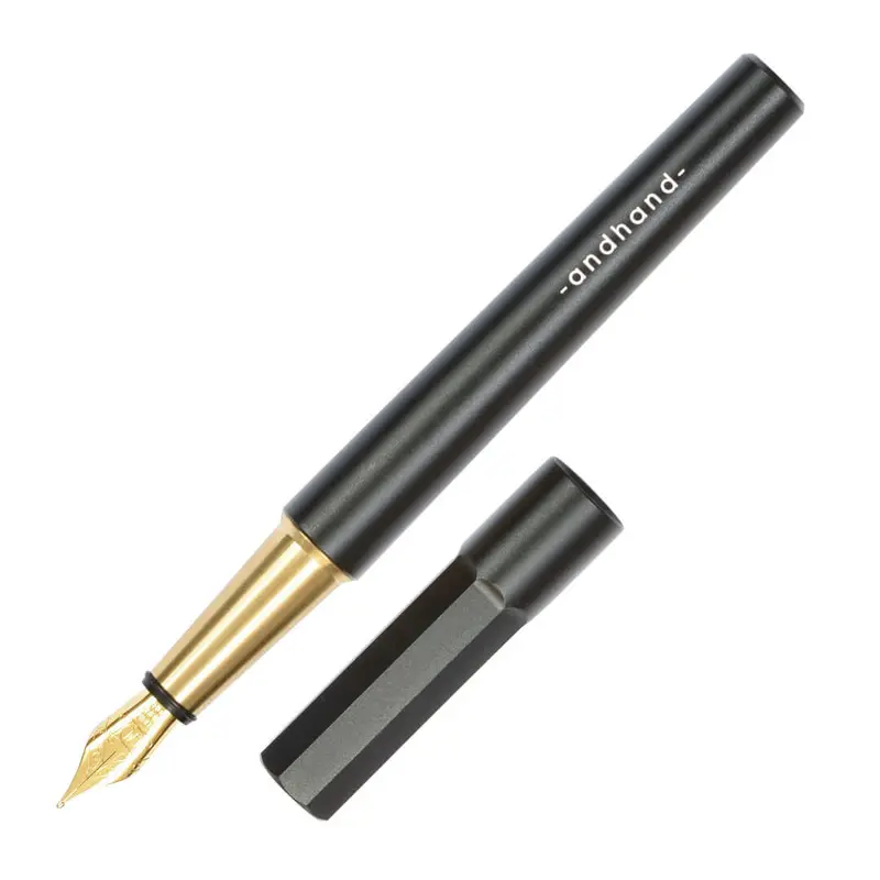 Andhand Method Fountain Pen Medium Nib Black And Brass 1