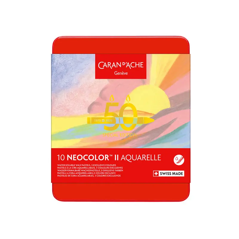 Caran D'ache Neocolor Ii Water Soluble Wax Pastels 50 Years Special Edition Set Of 10 Pastel 1