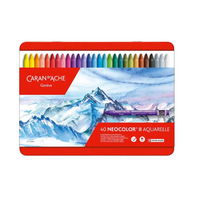 Caran D'ache Neocolor Ii Water Soluble Wax Pastels Box Of 40 1