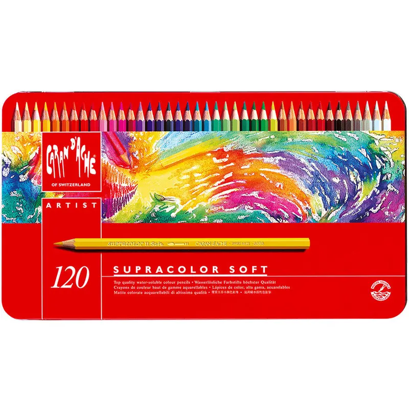 Caran D'ache Supracolor Water Soluble Pencils Assorted Tin Of 120 1