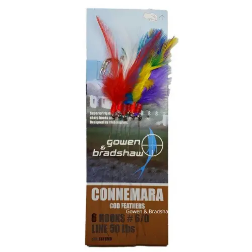 Connemara Cod Feathers Multi Colour 6 Hooks #6-0 Line 50Lbs 1