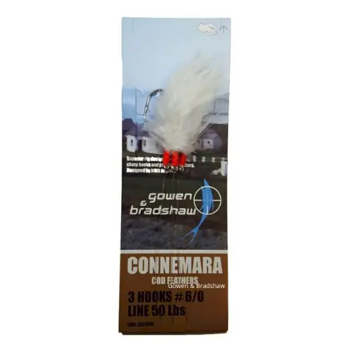 Connemara Cod Feathers White 3 Hooks # 6/0 50Lbs 1
