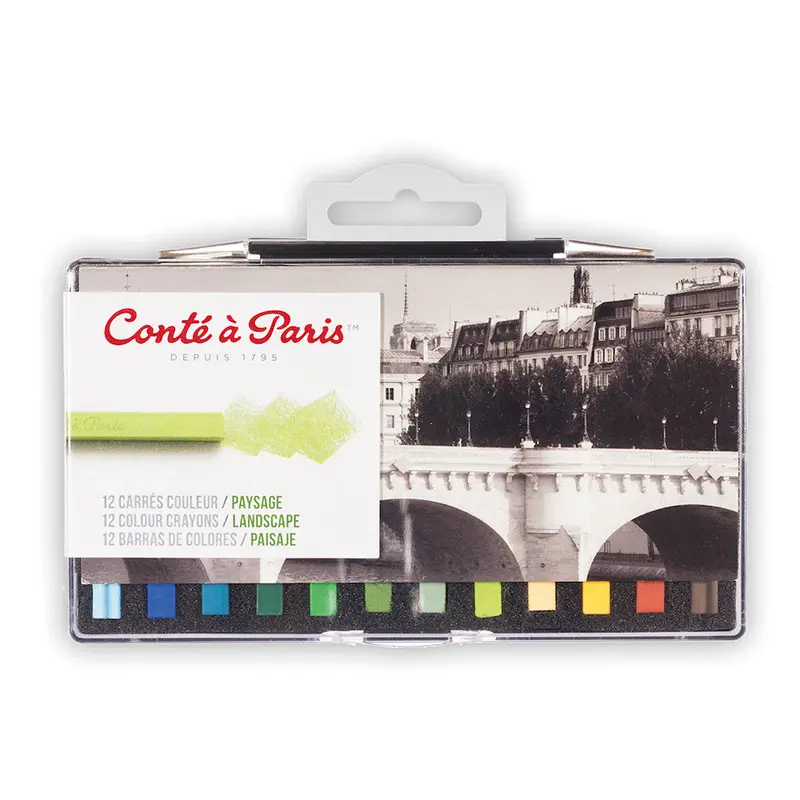 Conté À Paris Carre Colour Crayons Box Of 12 Land Hk 1