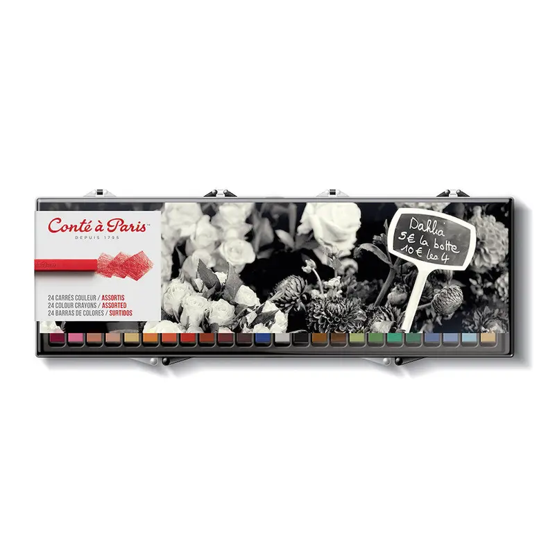 Conté À Paris Carre Colour Crayons Box Of 24 Assorted 1