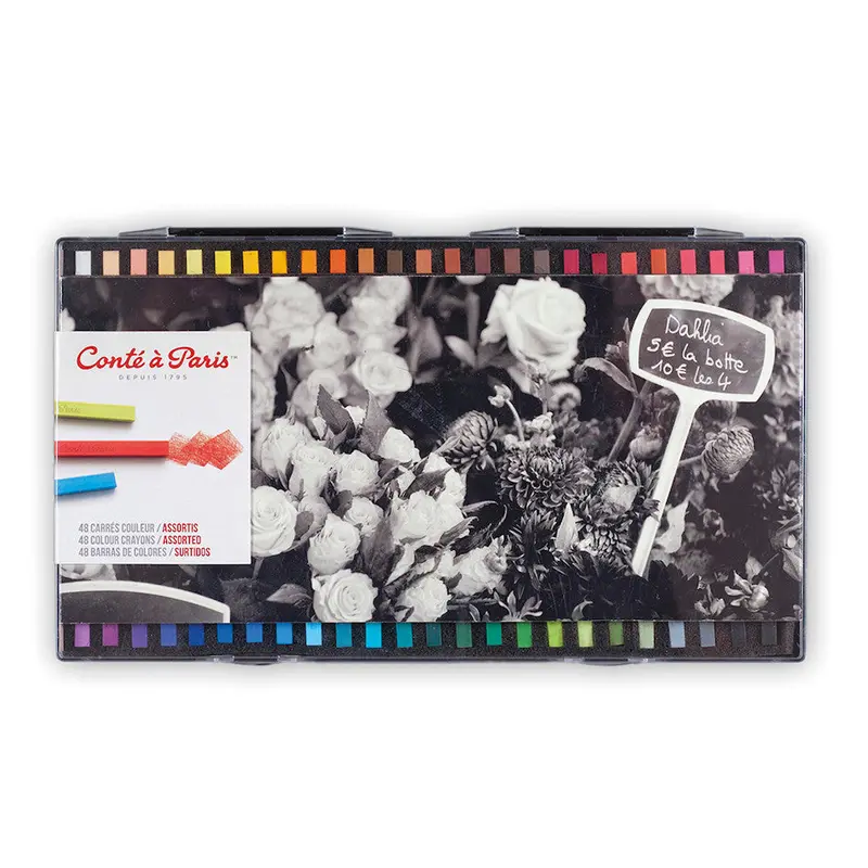 Conté À Paris Carre Colour Crayons Box Of 48 Assorted 1