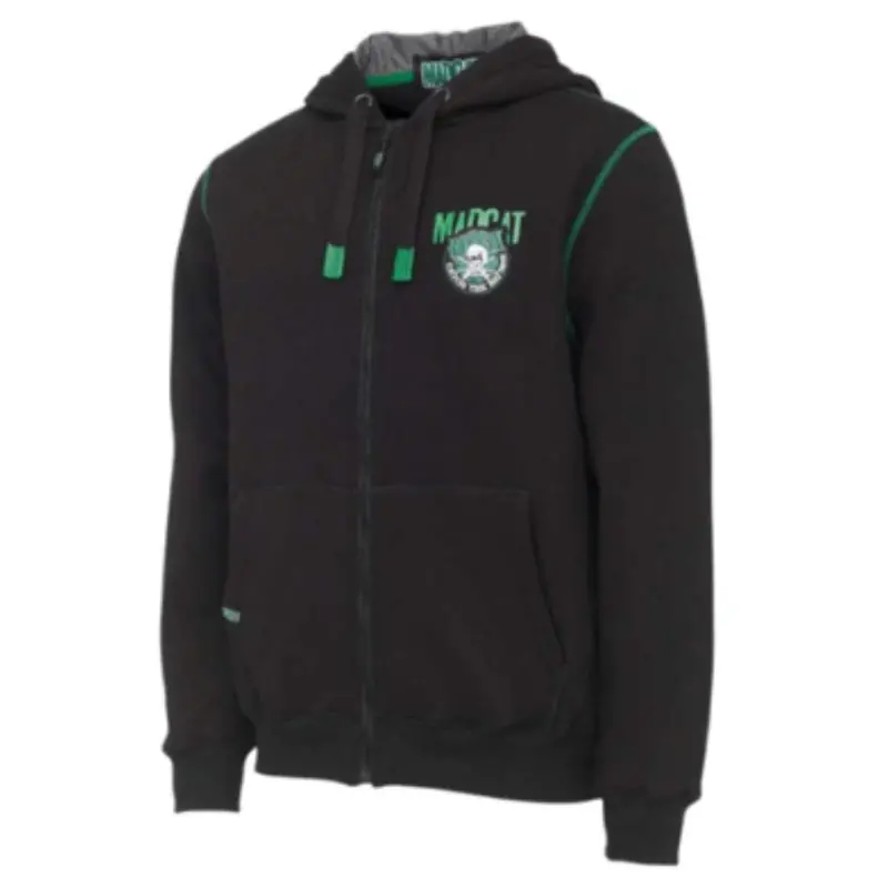 Dam | Madcat Badge Logo Zip Hoodie | Black Caviar 1