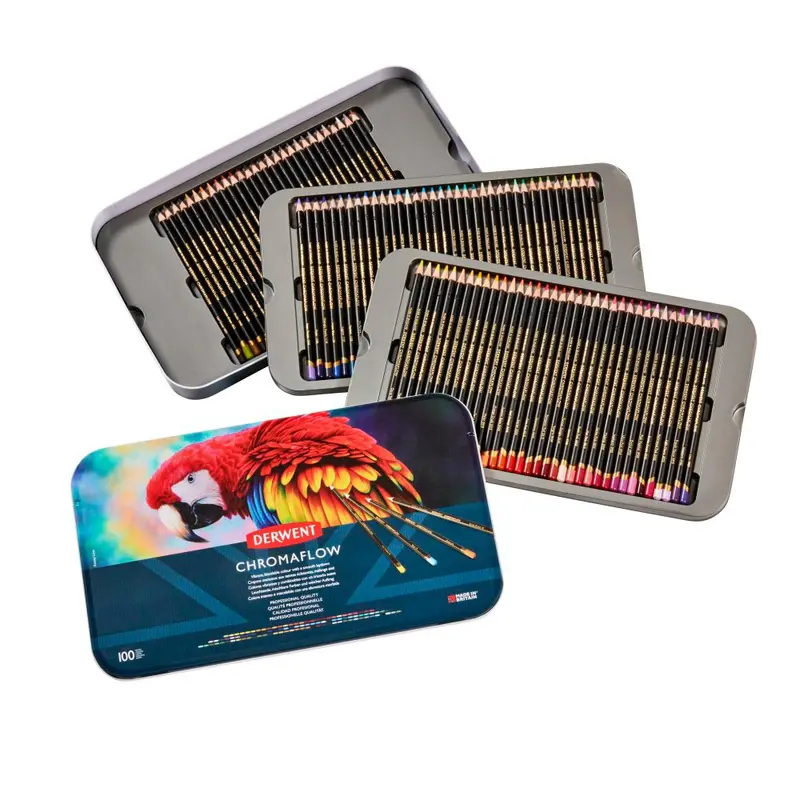 Derwent Chromaflow Pencils Tin Of 100 1