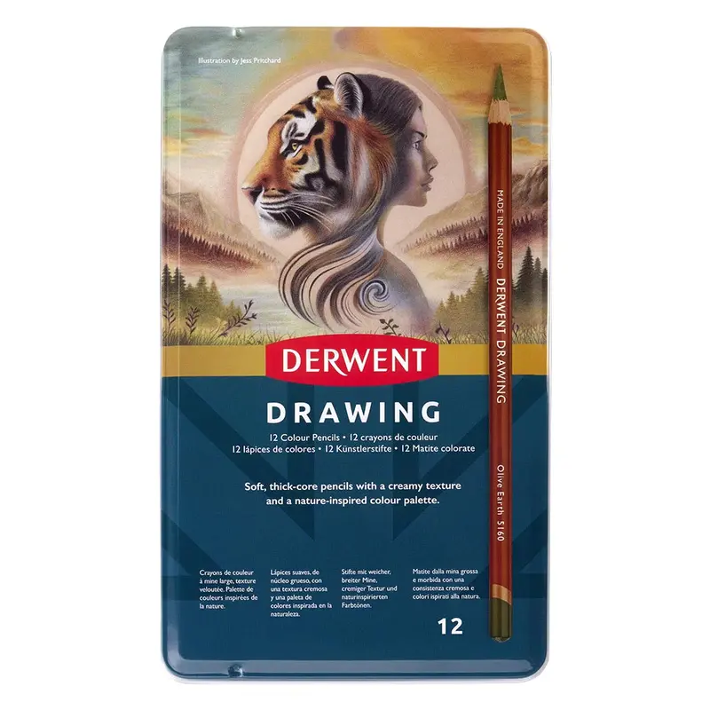 Derwent Drawing Pencil Tin Of 12 1