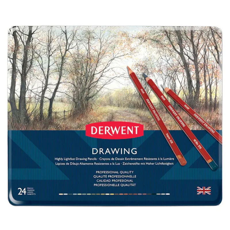 Derwent Drawing Pencil Tin Of 24 1