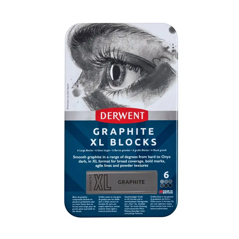 Derwent Graphite Xl Block Tin Of 6 1