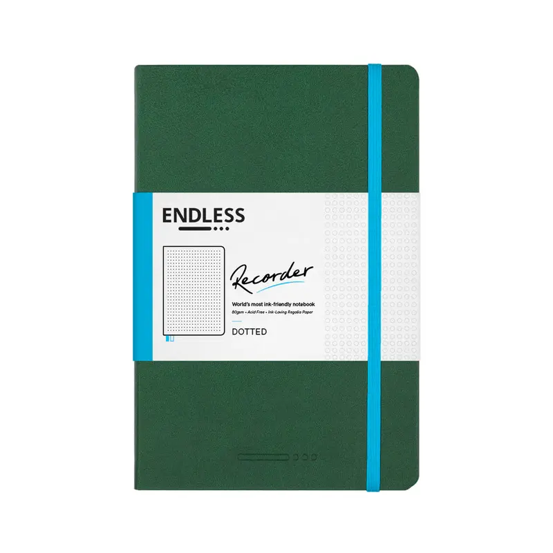 Endless Recorder Notebook A5 Forest Green 1