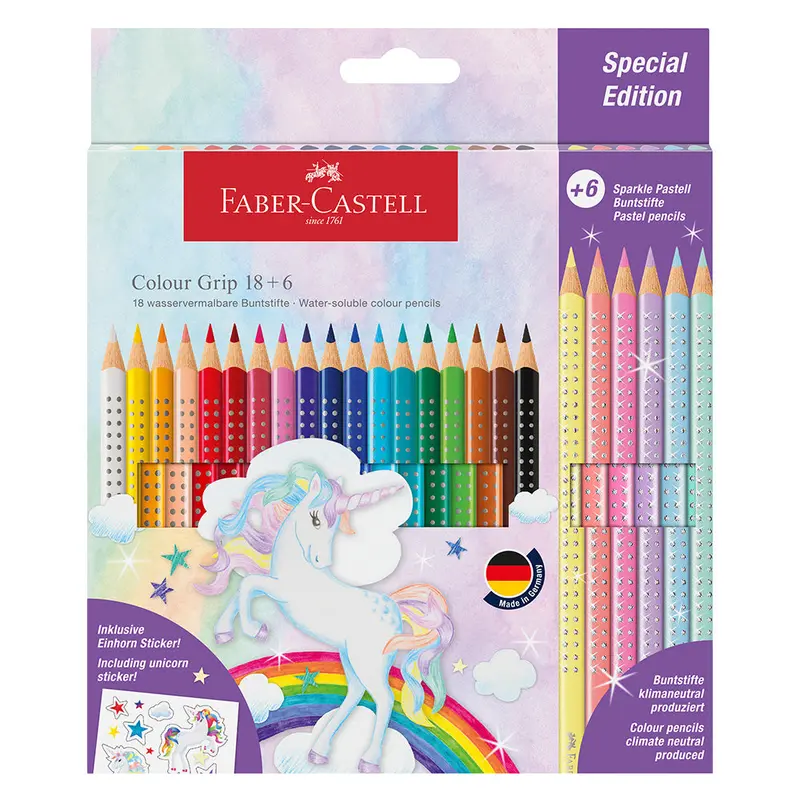 Faber-Castell Colouring Pencils Colour Grip Special Edition Unicorn Set 18+6 1