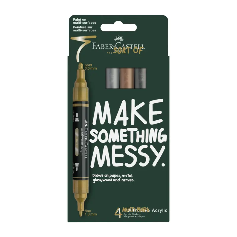 Faber-Castell Multimark Acrylic Marker Set Of 4 Metal 1