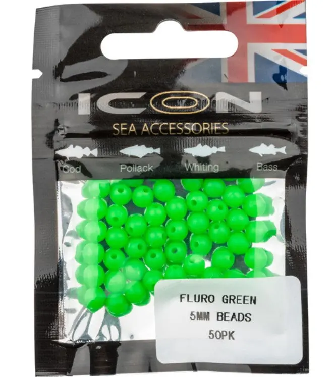 Icon | Fluro Green Beads | 5Mm | 50Pk 1