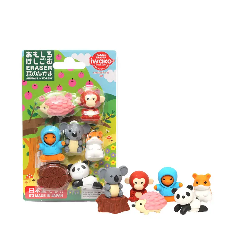 Iwako Puzzle Eraser Set Animals In Forest 1