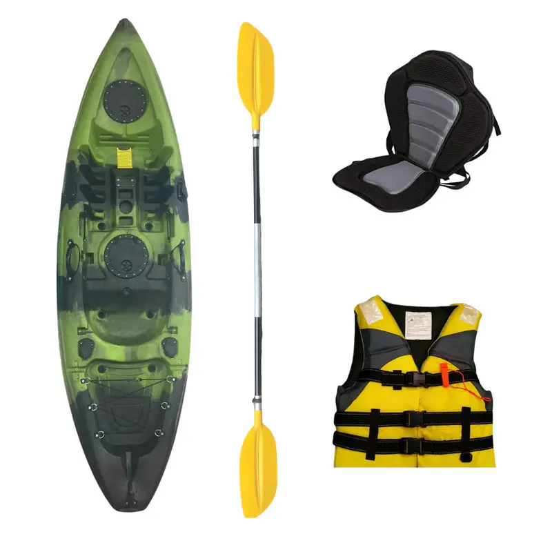 Kayak Bundle | 9Ft Sit On Top | Camo Creek | Yellow Life Jacket 1