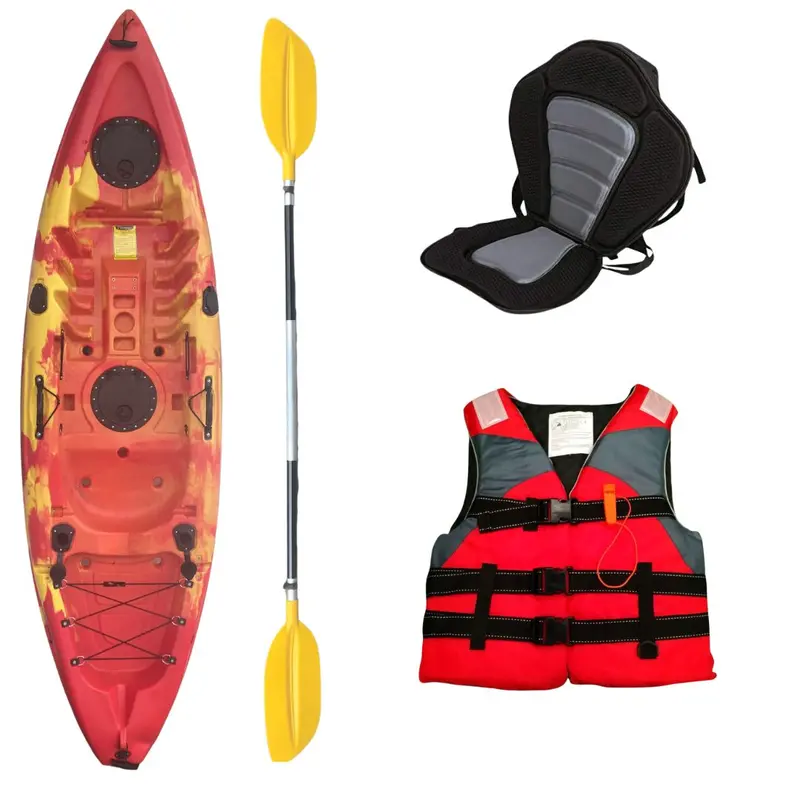 Kayak Bundle | 9Ft Sit On Top | Discovery | Red Life Jacket 1