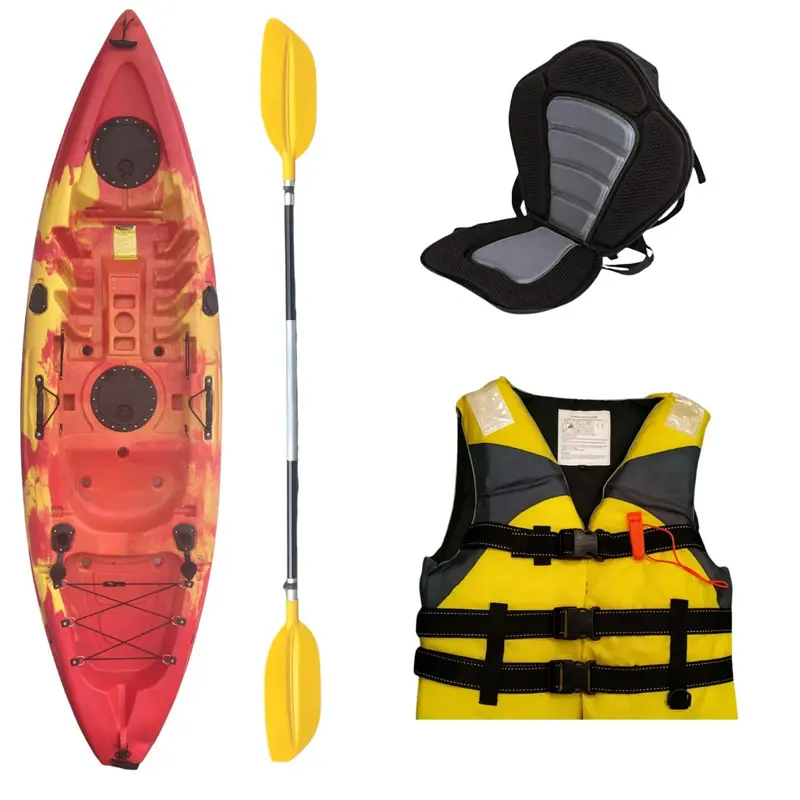 Kayak Bundle | 9Ft Sit On Top | Discovery | Yellow Life Jacket 1