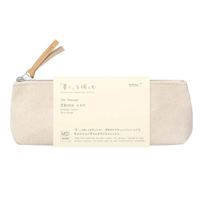 Midori Md Pen Case Kurashiki Canvas With Gusset 1