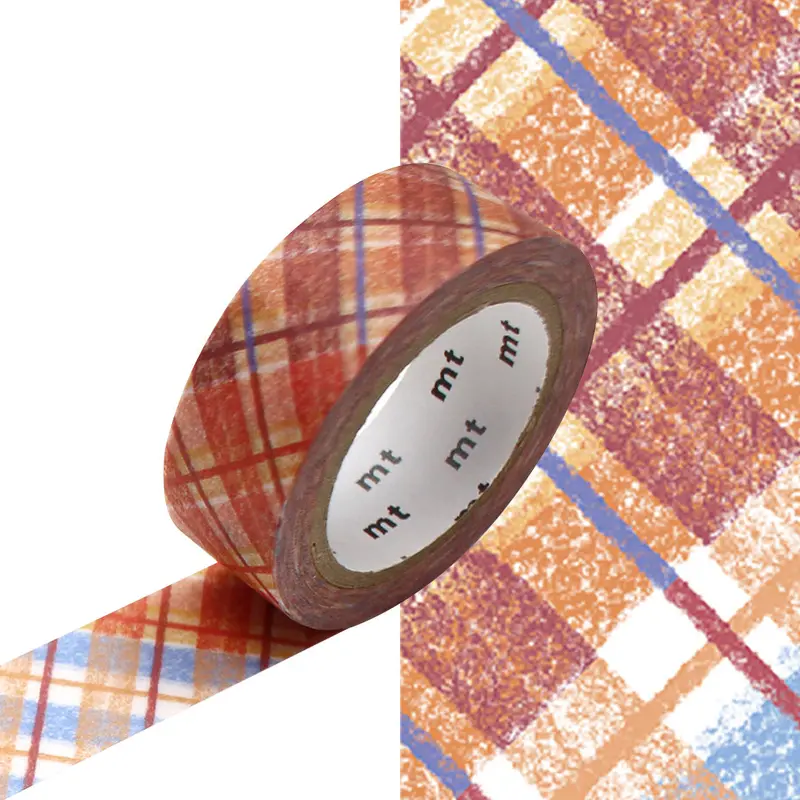 Mt Washi Masking Tape - 15Mm X 7M - Crayon Check 1