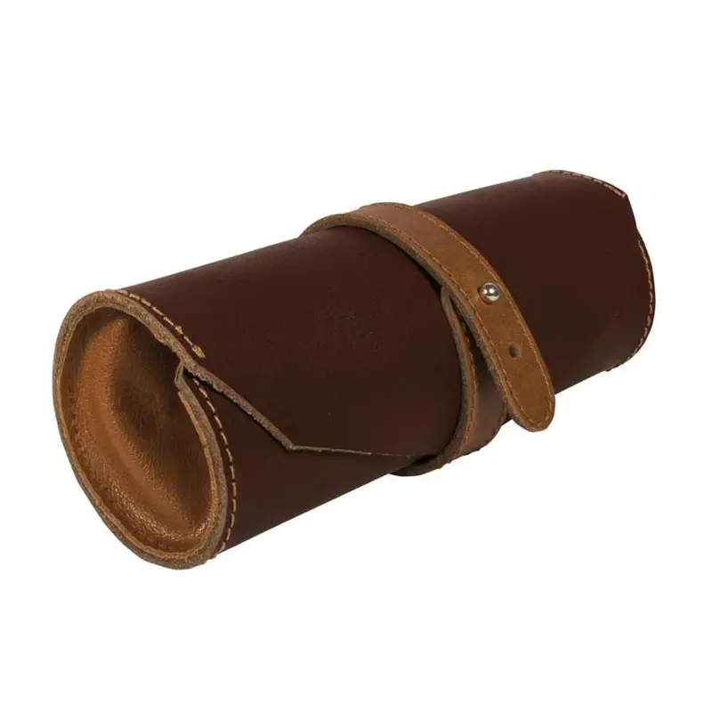 Online Leather Pen Roll Pouch Brown 1