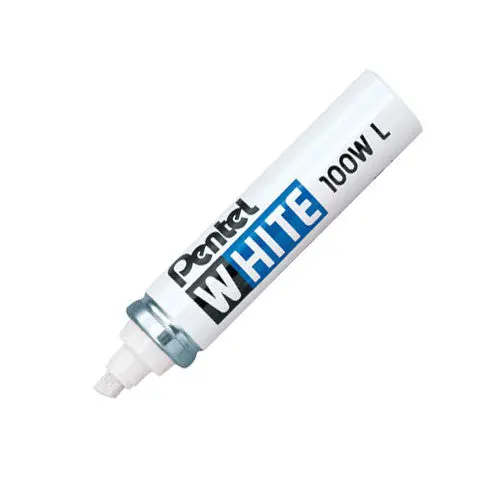 Pentel White Marker Pen Chisel Tip 100Wl 1