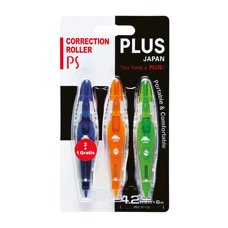 Plus Correction Roller Ps 6M X 4.2Mm Pack Of 3 1