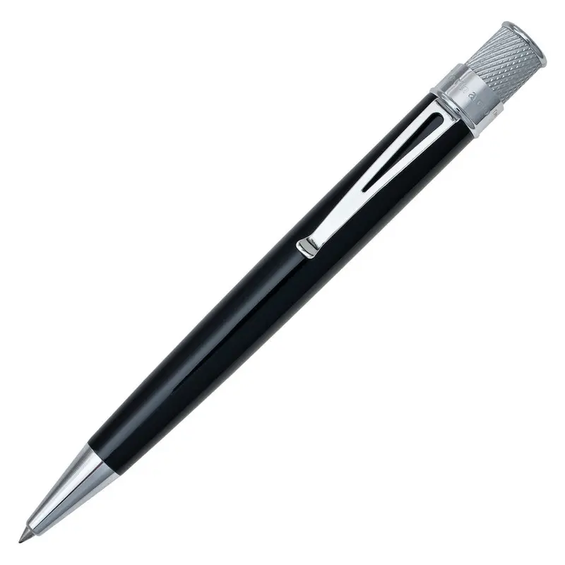 Retro 51 Tornado Classic Rollerball Pen Chrome Trim Black 1