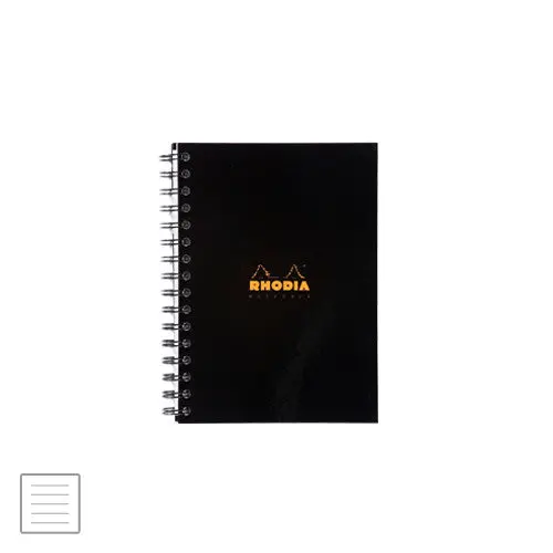 Rhodia Business Book A5 Lined Hardback Wirebound Black 1
