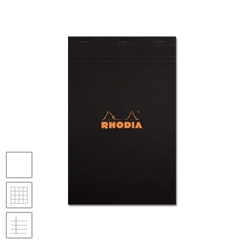 Rhodia Head-Stapled Notepad No.19 A4+ (210 X 318) Black 1