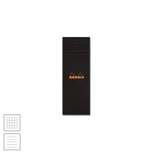 Rhodia Head-Stapled Notepad No.8 74 X 210 Black 1