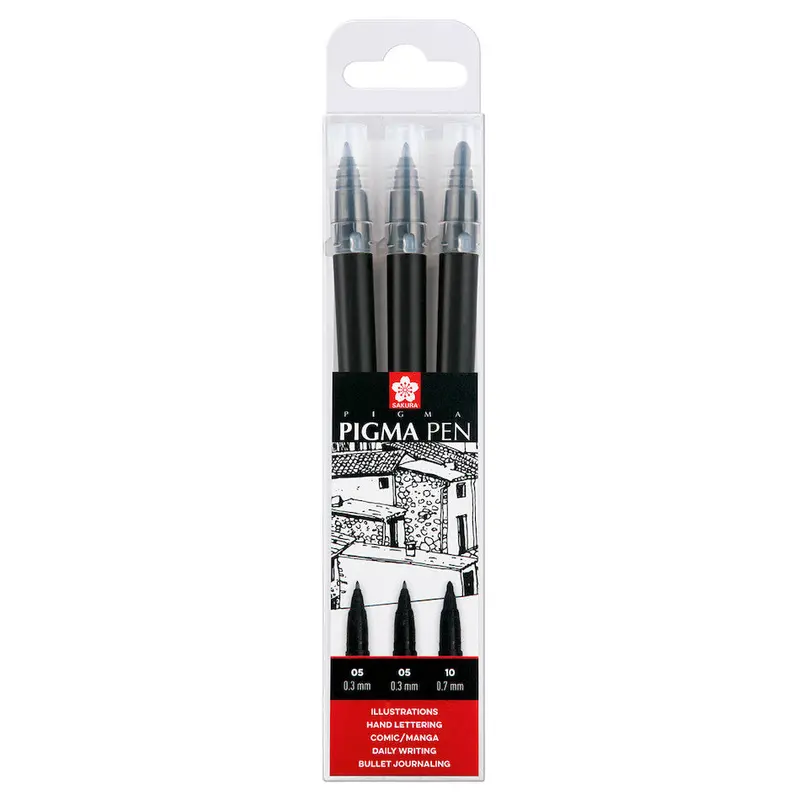 Sakura Pigma Pen Black Set Of 3 1