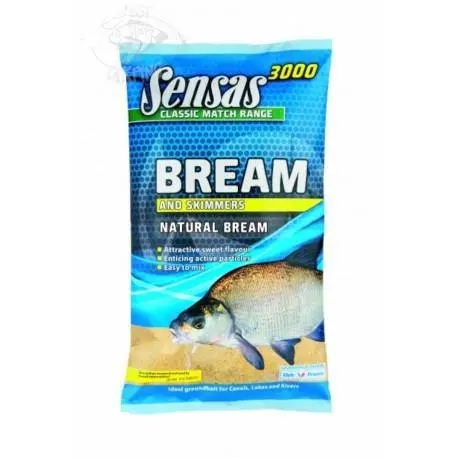 Sensas | 3000 | Bream And Skimmers | Natural Bream | Groundbait | 1Kg 1