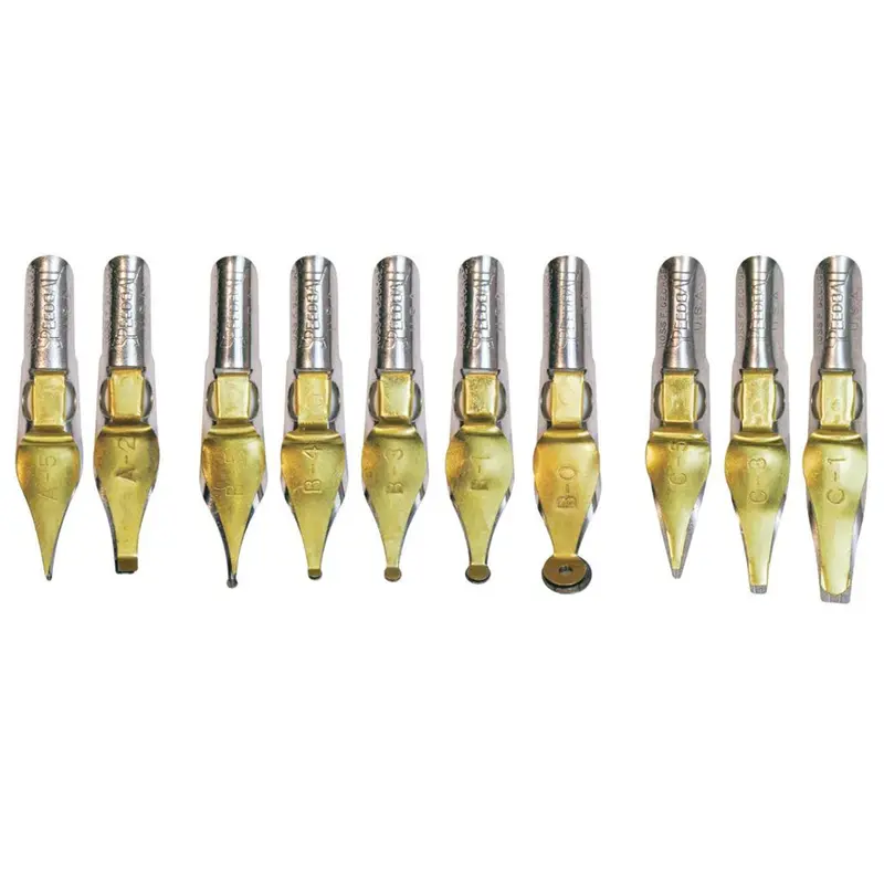 Speedball Broad Edge Pen Nibs Set Of 10 Assorted 1