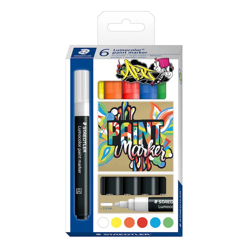 Staedtler Lumocolor Paint Marker Set Of 6 1