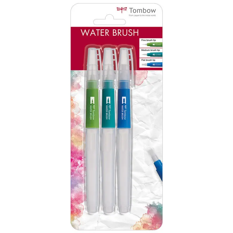 Tombow Waterbrush Set Of 3 Assorted 1