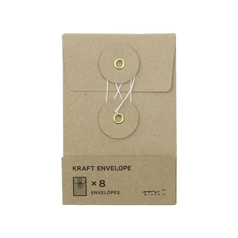 Traveler's Company Kraft String Envelope Small Vertical Brown 1