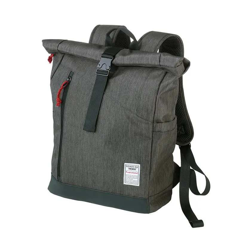 Troika Roll Top Backpack Anthracite/Black 1
