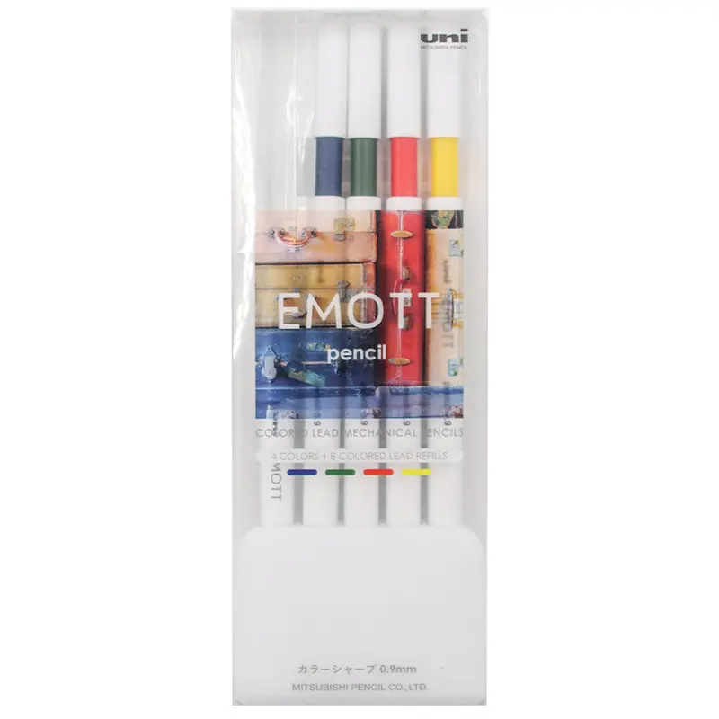Uni Emott Mechanical Pencil Set Of 4 Nostalgic Color 1