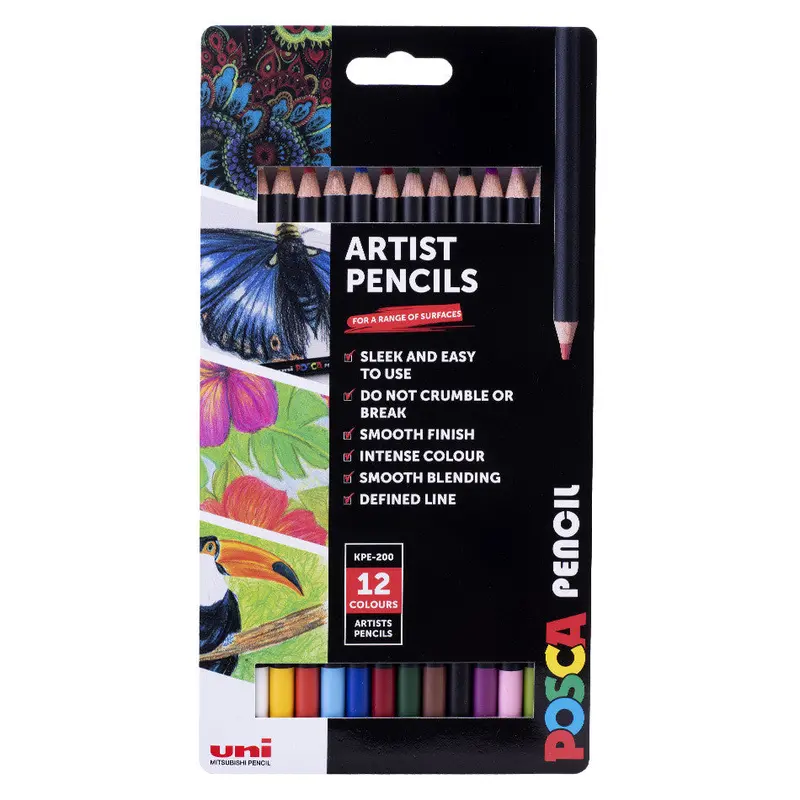 Uni Posca Pencil Assorted Set Of 12 Essential 1