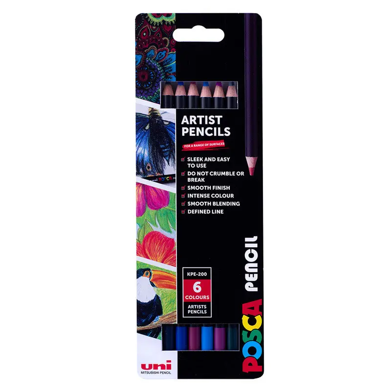 Uni Posca Pencil Assorted Set Of 6 Luxe 1