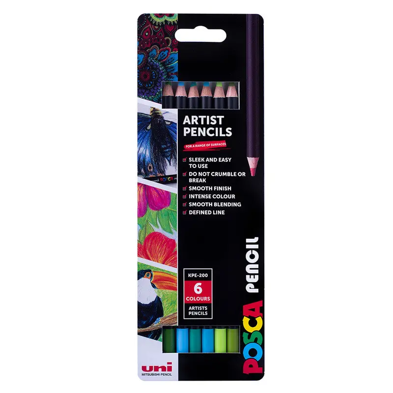 Uni Posca Pencil Assorted Set Of 6 Ocean 1