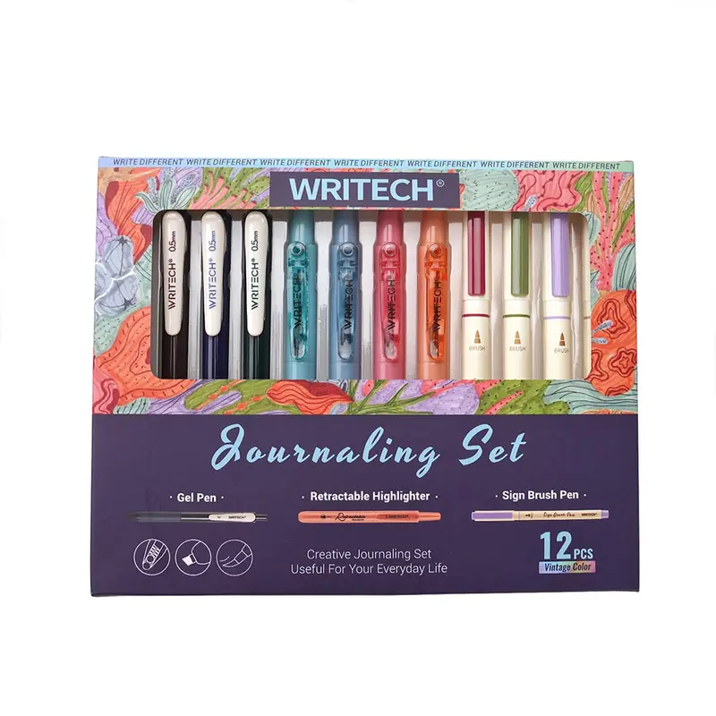 Writech 12 Piece Journal Set Vintage Tones 1