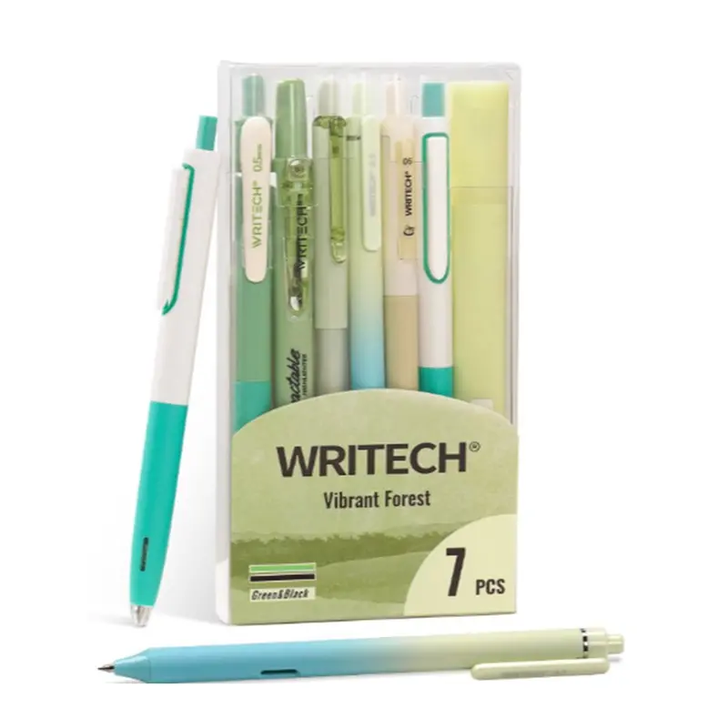Writech 7 Piece Writing Set Green And Black 1