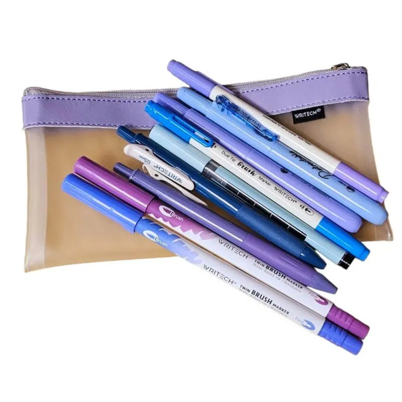 Writech 9 Piece Journal Kit With Pencil Case Purple And Blue 1